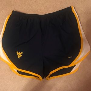 Navy WVU running shorts